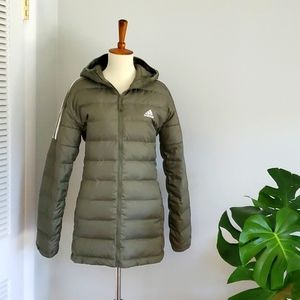 Adidas woman light down hooded parka